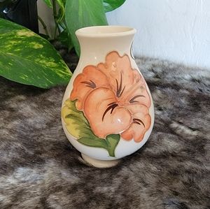 Vintage Moorcroft Pottery Hibiscus Vase from England
